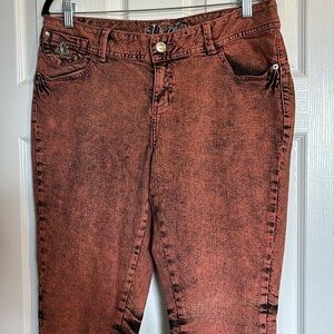 Dereon women’s pink and black embellished skinny jeans size 14W